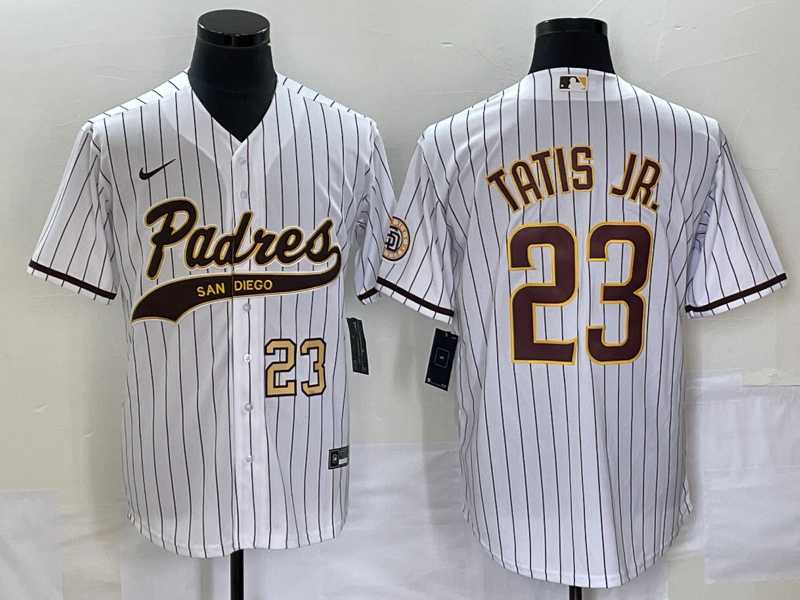 Men's San Diego Padres #23 Fernando Tatis Jr Number White NEW 2023 Cool Base Stitched Jersey,We sell and wholesale Men's San Diego Padres #23 Fernando Tatis Jr Number White NEW 2023 Cool Base Stitched Jersey on line form chian!